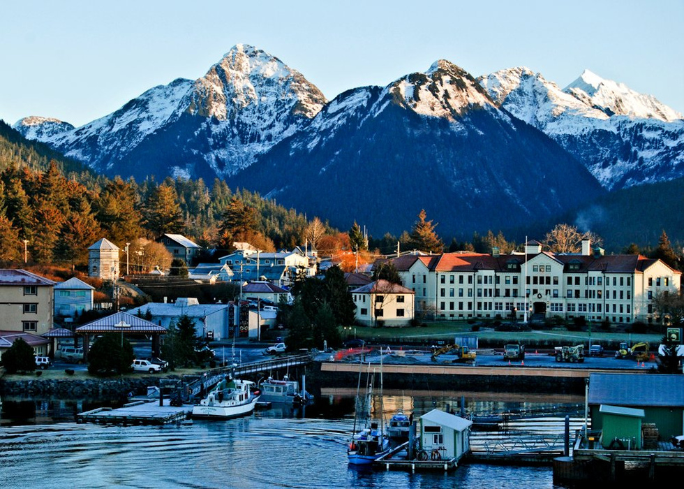Sitka is a traditionally Russian town nestled on Baranof Island and faces the Pacific Ocean. It's also known as the hometown of Ryan Reynolds in The Proposal. Stay at Otter's Cove Bed and Breakfast for a breathtaking view. 