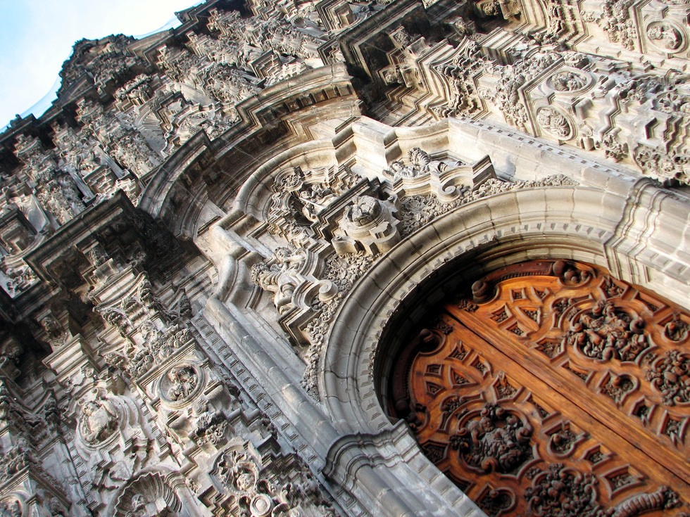 The entrance to the Catedral Metropolitana in Mexico City