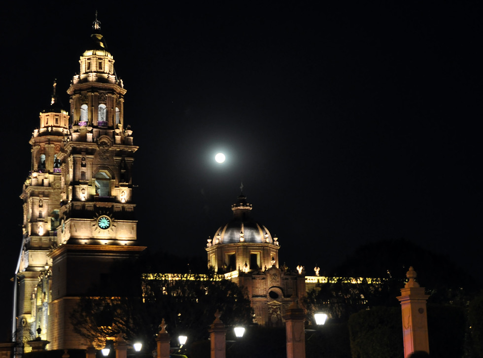 The exterior of Morelia's Cathedral