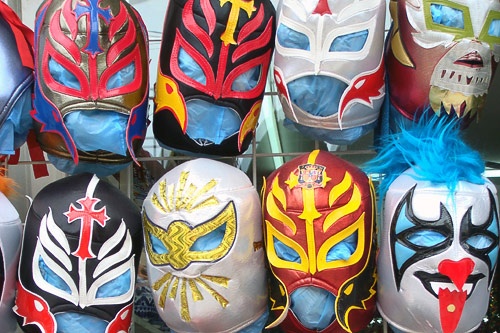 Mexican wrestling masks for sale in Playa del Carmen, Mexico