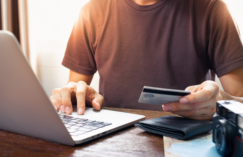 Making an online purchase with a credit card
