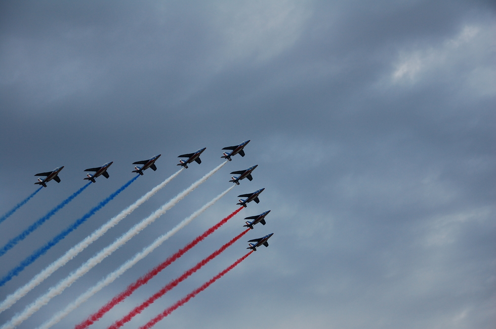 French Airforce Flyover during the Bastille day