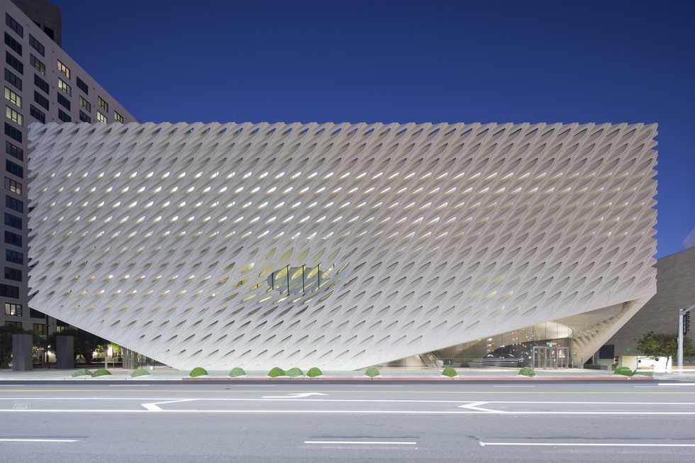 Exterior of The Broad museum, downtown Los Angeles