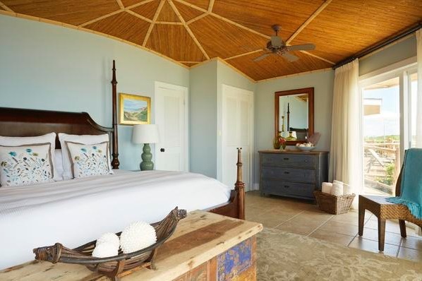 A guestroom at the Fowl Cay in Great Exumas, the Bahamas