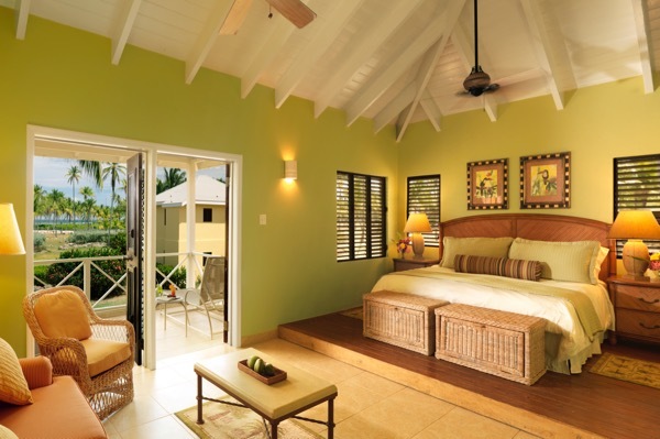A guestroom at the Nisbet Plantation in Nevis