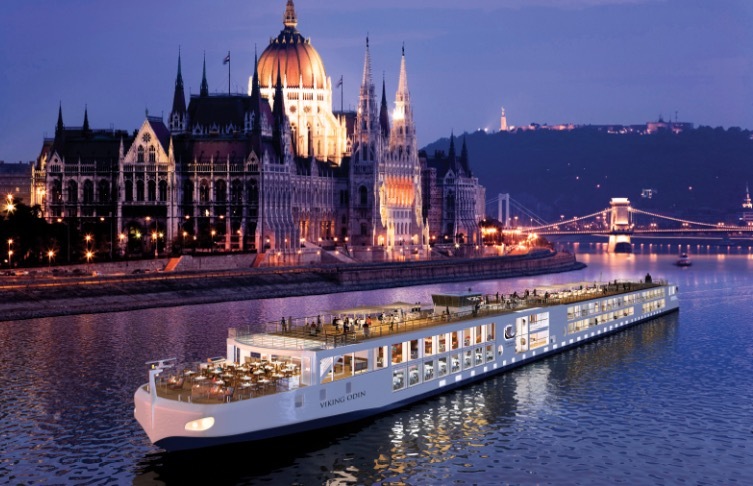 A Viking River boat in Budapest, Hungary.