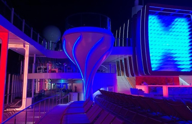 Celebrity Edge: Resort Deck by night