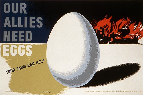 Poster entitled "Our Allies Need Eggs" created in 1942