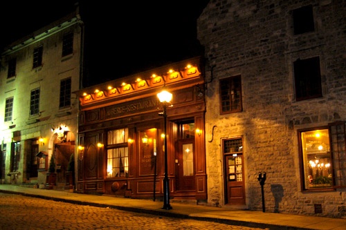 Evening in Vieux Montreal, Old Town.