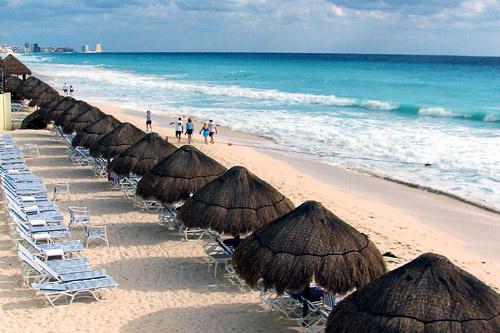 The beach in Cancun.
