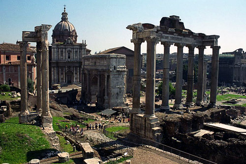 The ruins of the Roman forum were excavated in the 19th century.