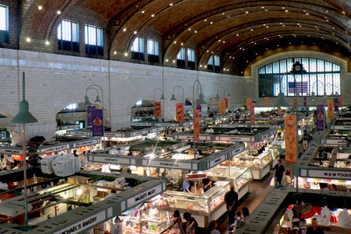 Aerial view of West Side Market in Cleveland.