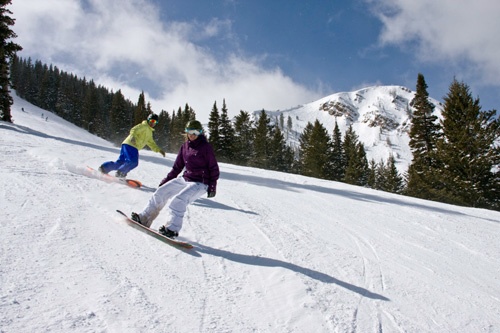 Snowboarders in Park City, Utah. Photo courtesy Park City Mountain Resort