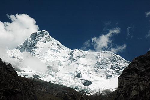 The summit of Huascaran in the Peruvian Andes.