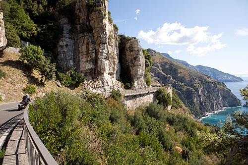 The winding stretch of coastal road between Sorrento and Amalfi isone of Europe's classic drives.