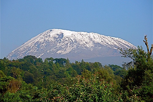 Mt. Kilimanjaro, bordering Kenya and Tanzania.