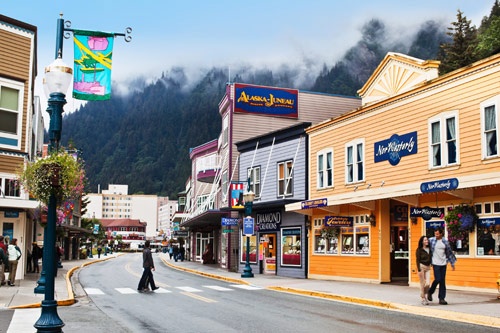 Franklin Street runs from the cruise docks through the heart of Juneau, Alaska's capital city. Photo: Courtesy Celebrity Cruises
