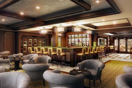 An architect's rendering (subject to change) of Celebrity Silhouette's Michael's Club. Rendering courtesy of Celebrity Cruises