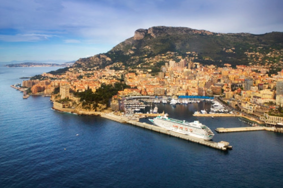Crystal Cruises ships docked in Monte Carlo.