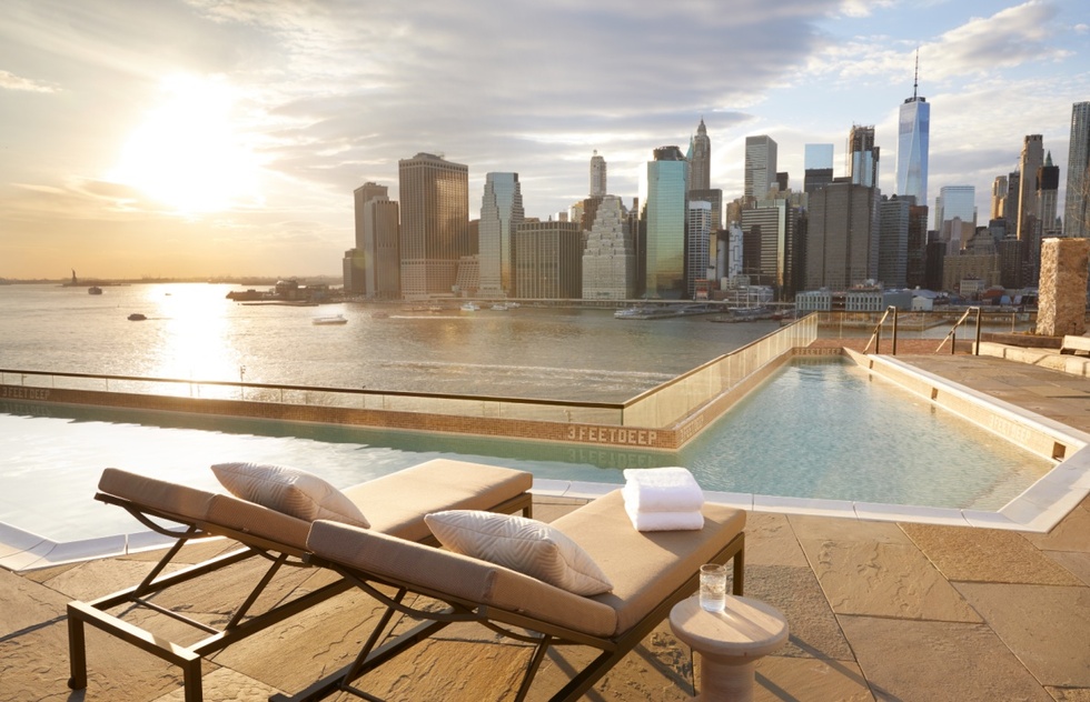 Best rooftop pools in NYC: 1 Hotel Brooklyn Bridge