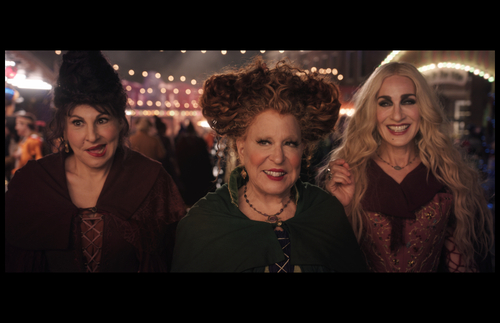 Kathy Najimy, Bette Midler, and Sarah Jessica Parker as the Sanderson sisters in "Hocus Pocus 2"