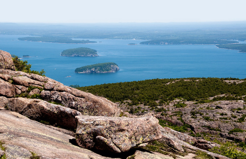 View from the top of Cadillac Mountain in Maine's Acadia National Park