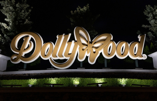 Dollywood sign in Pigeon Forge, Tennessee