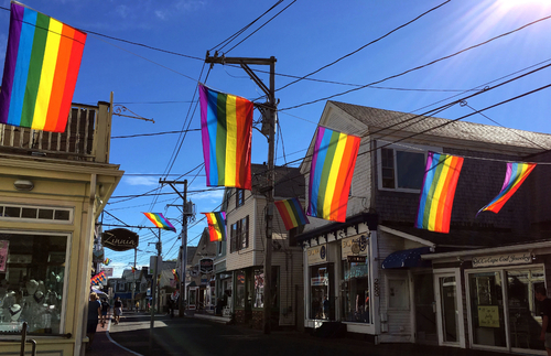 Provincetown Day Trip: Rainbow flags on Commercial Street