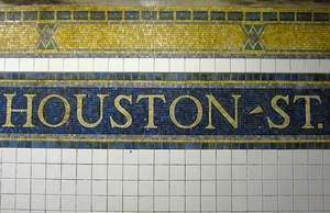 Houston Street subway tiles in New York City