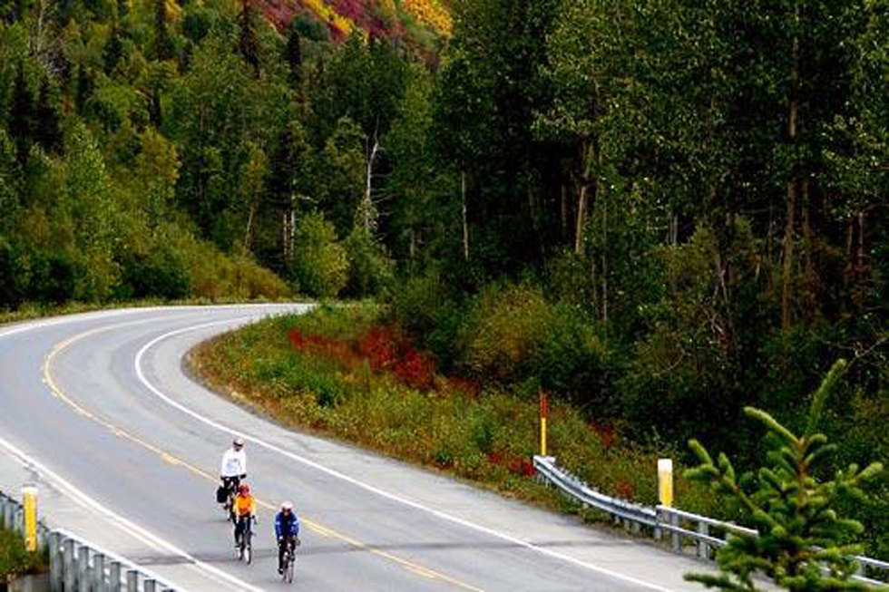 Amazing scenery is included on Alaska Bike tours. Courtesy Alaska Bike