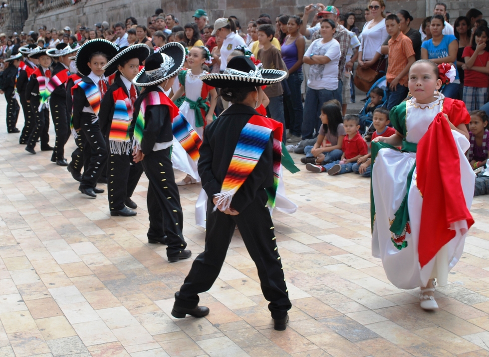 Children participate in an Independence Day parade in San Juan de los Lagos, Mexico