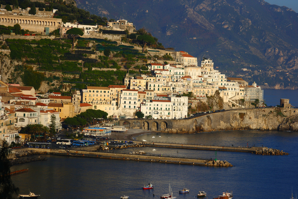 A village on the edge of the Amalfi Coast.