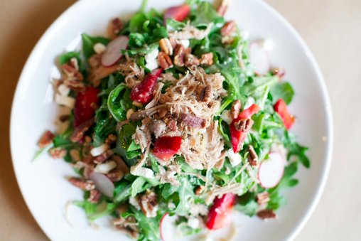 Dig in to a duck confit salad at Beausoleil in Baton Rouge