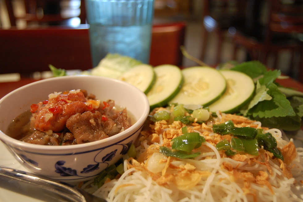 Bun Cha Hanoi, a typical Vietnamese dish.