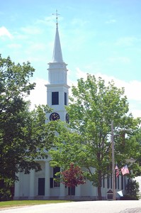 A White Steepled Church in New England