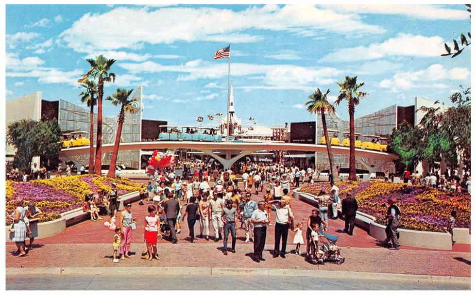 Tomorrowland entrance, Disneyland, Anaheim, California (1960s)