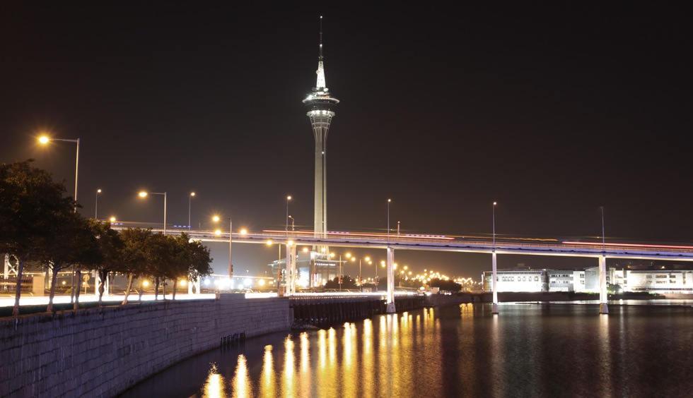 Macau Tower Convention and Entertainment Center at night