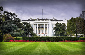 A view of the White House and lawn