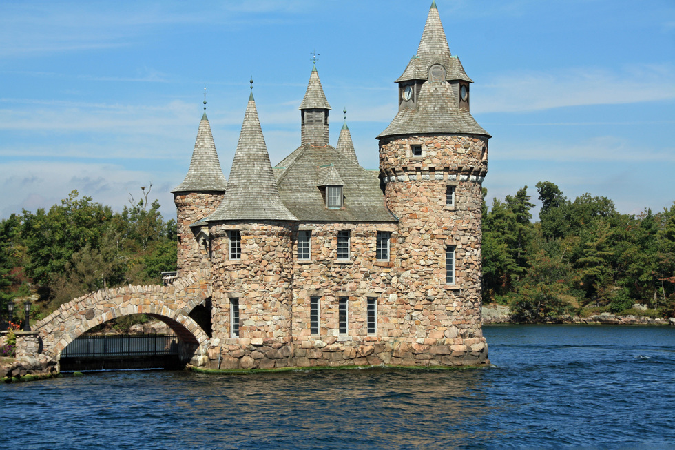 A closeup of the Boldt Castle island home. 