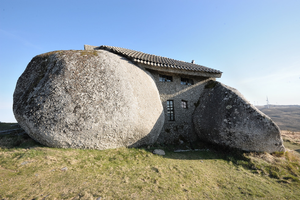 A closeup of the House of Stone in rural Portugal