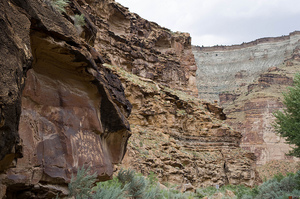 A photo of petroglyphs in Nine Mile Canyon