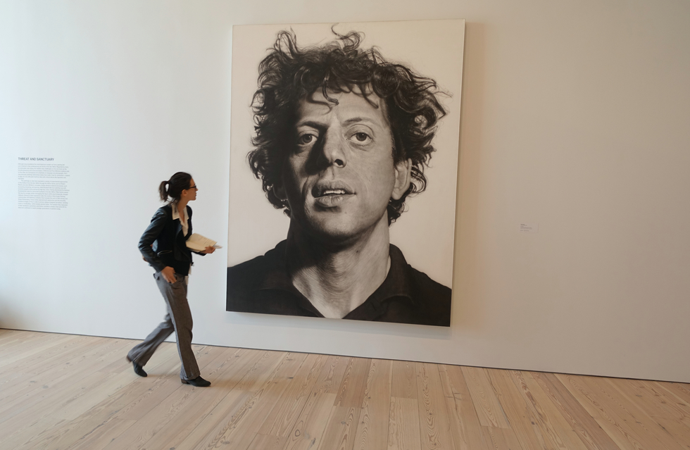 "Phil" by artist Chuck Close at the Whitney Museum in New York City