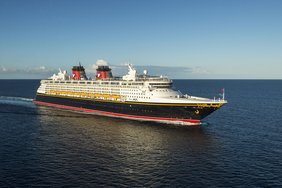 An exterior shot of the Disney Cruise Ship, Magic
