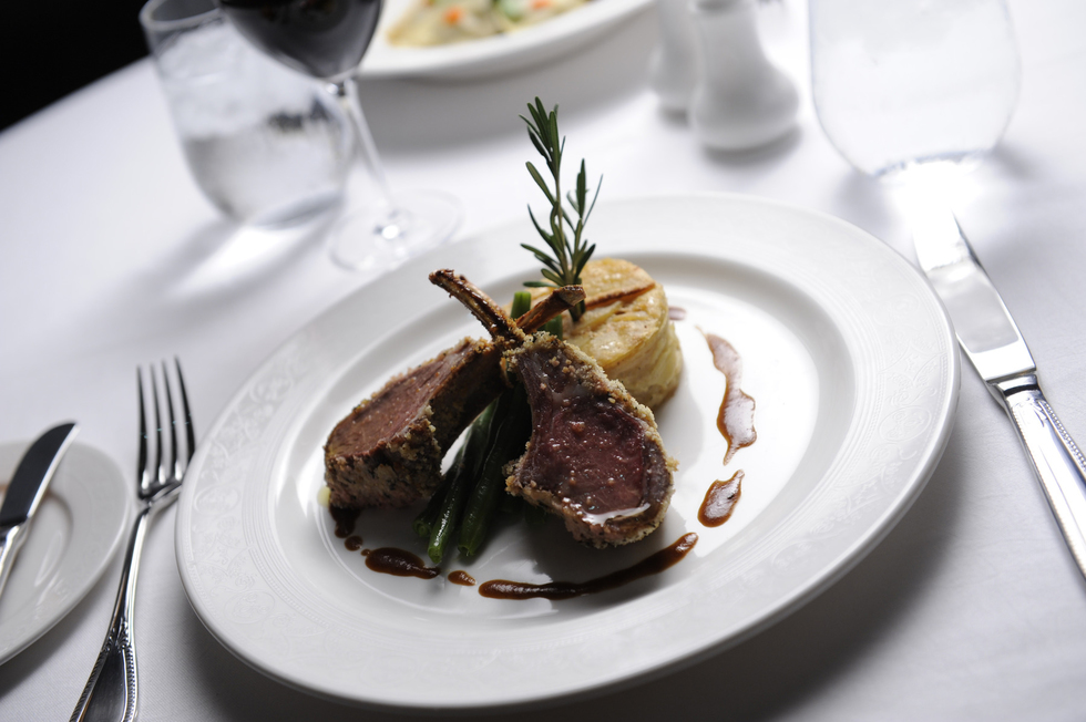Rack of lamb from the Royal Court Restaurant 