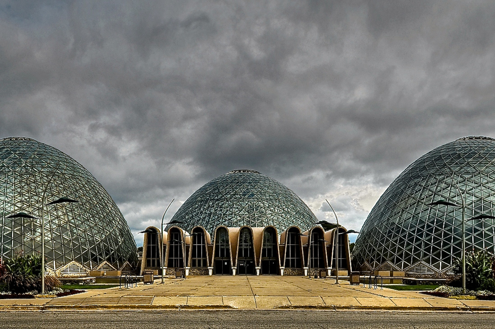 Three Glass Domes at the Mitchell Conservatory in Milwaukee