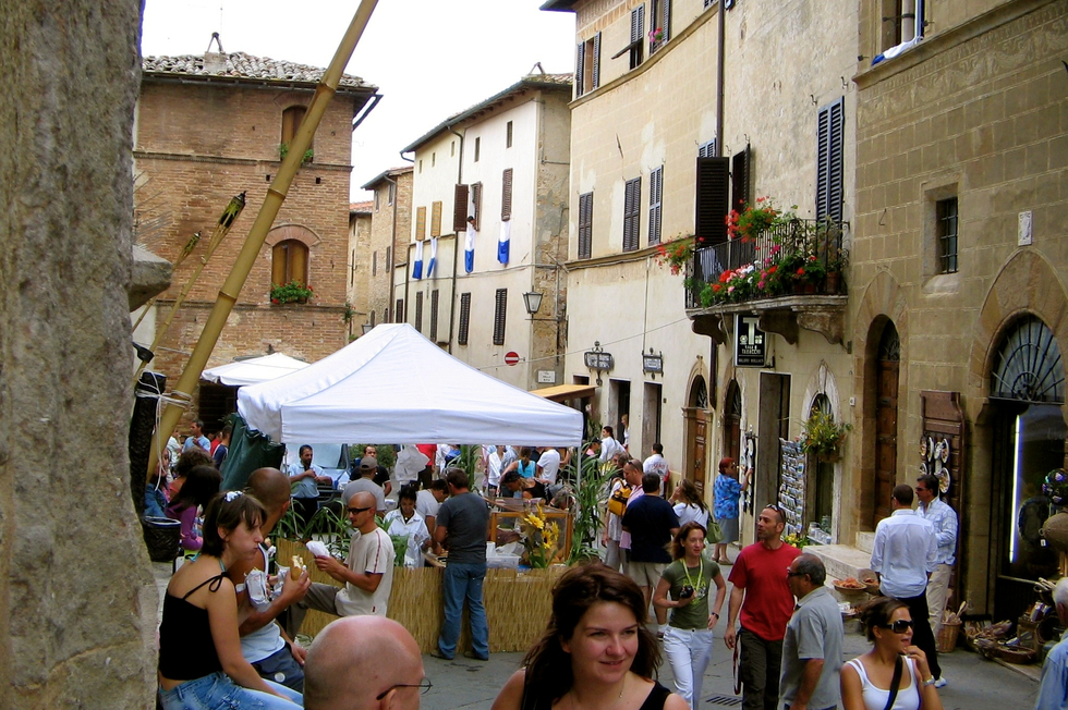 People in the Streets of Pienza