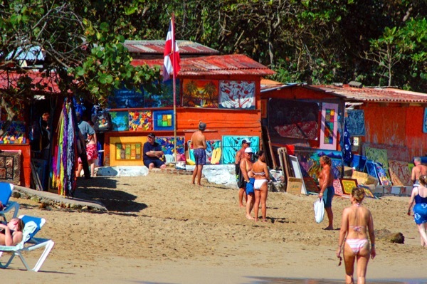 A beach bazaar at Playa Dorada.