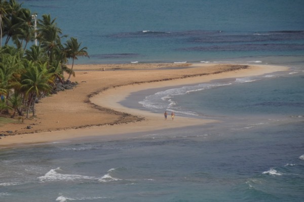 An early morning walk on Luquillo Beach in Puerto Rico