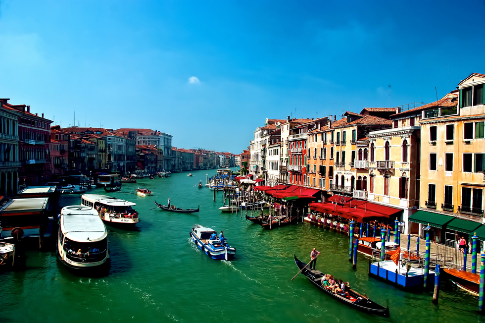 Grand Canal of Venice dotted with boats