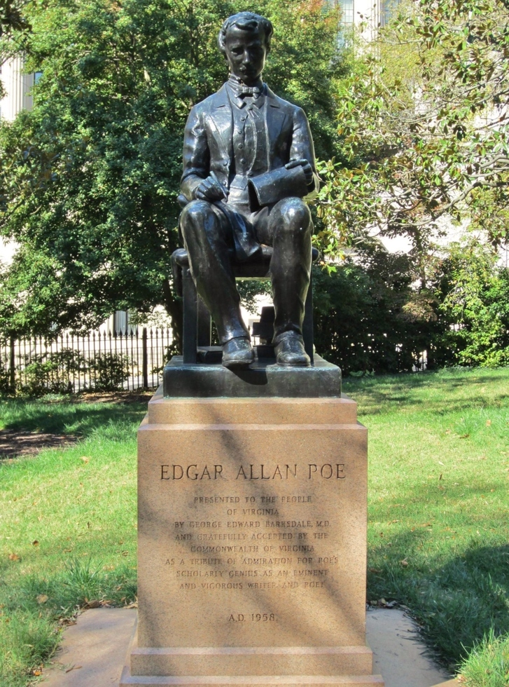 Edgar Allan Poe's statue in Capitol Square